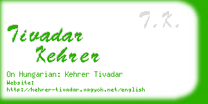 tivadar kehrer business card